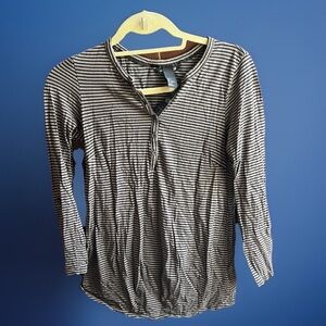 Striped Long Sleeve Tunic/Henley (?) Top